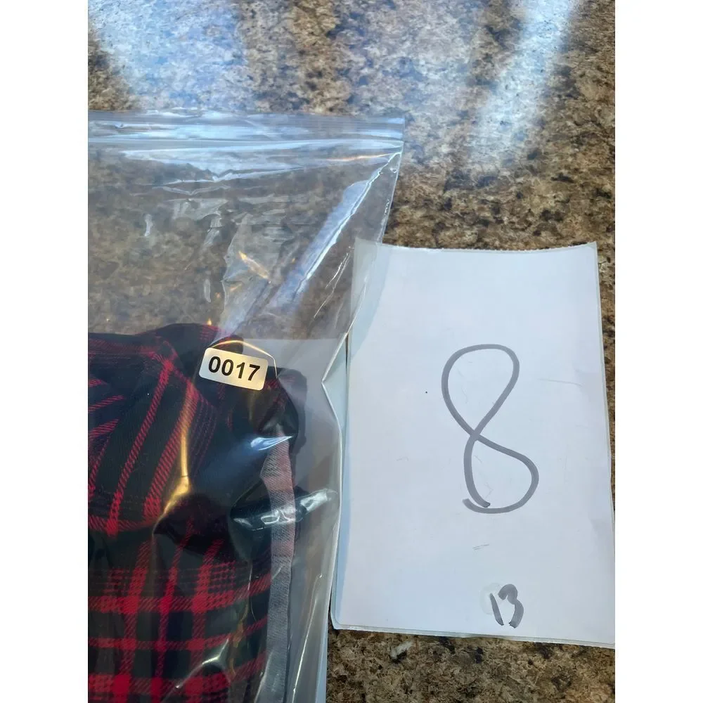 Classic Red &‎ Black Plaid Wide Leg Pants Tartan Check Pattern Elastic Waist